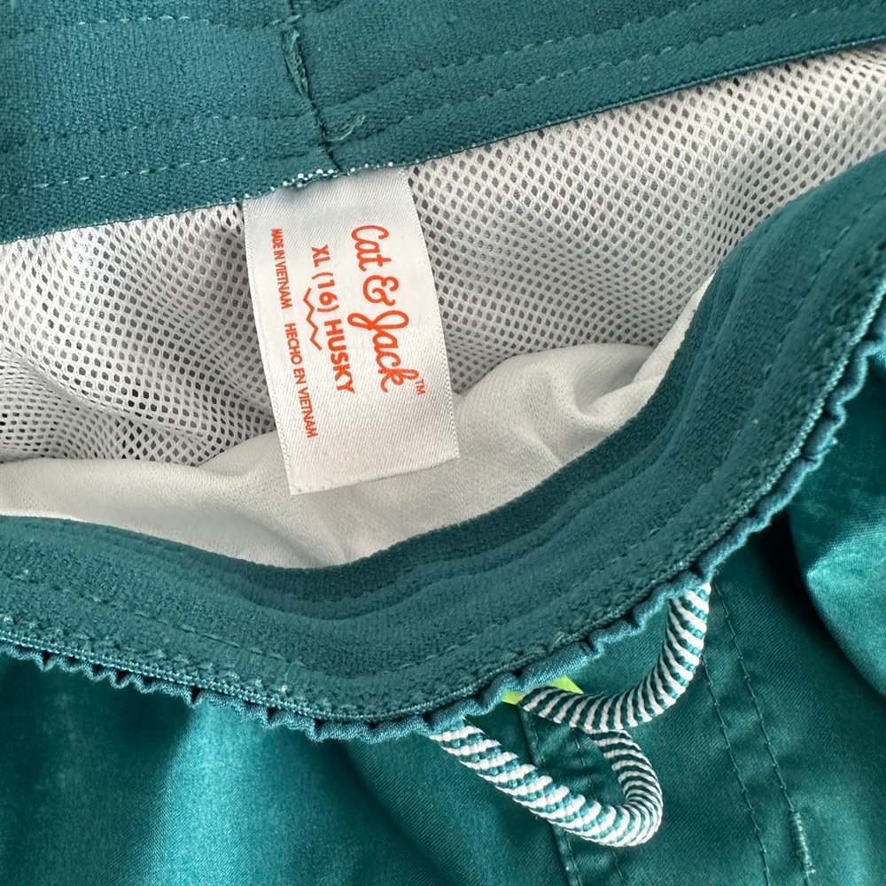 Vibrant Green and Blue Swim Shorts - Picture 2 of 4